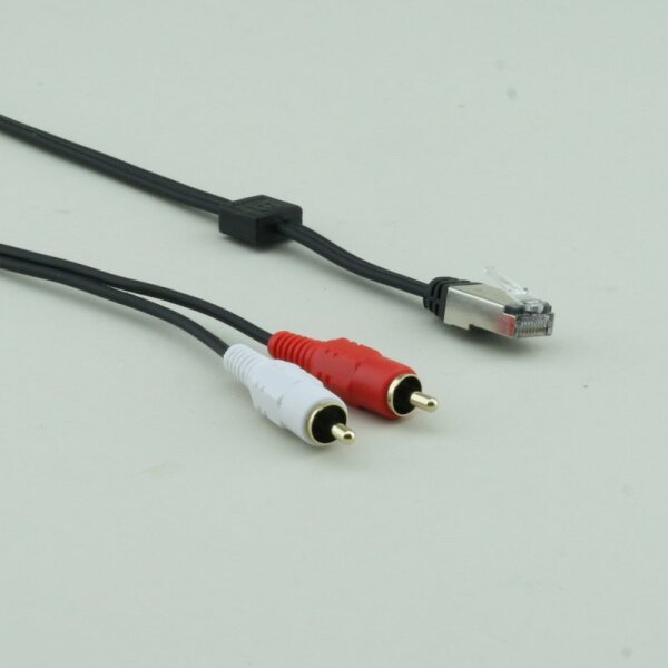 Adapter-Kabel RJ45 <-> Chinch schwarz 1m