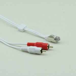 Adapter-Kabel RJ45 <-> Chinch weiß 1m