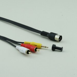 DIN <-> 2 x Cinch + 3.5mm Trigger schwarz 2m