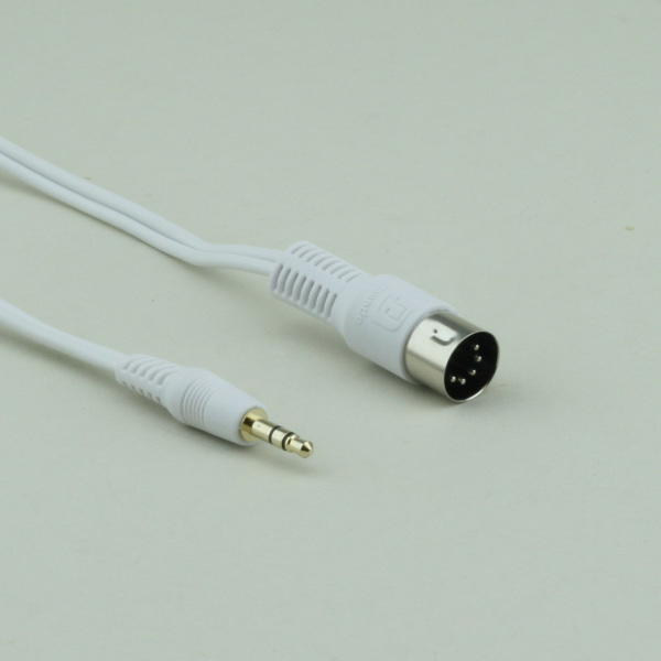 DIN <-> 3.5mm Stereo weiß 10m